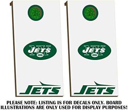 New York Jets Cornhole Board Decals - DARK GREEN - Fit for Bean Bag Toss Outdoor Game Sticker Set - Novelty DIY Decals