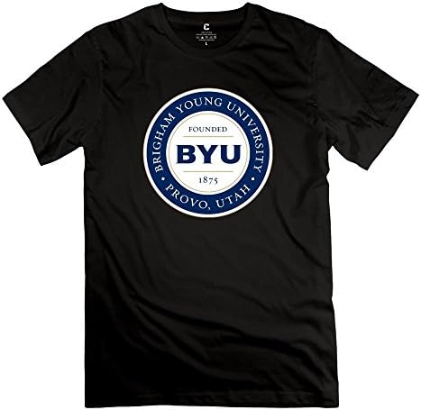 Cheap No Minimum Customized Mens Brigham Young University Logo Tshirts X-Small Black