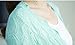Shawhuaa Womens Lace Splice Crochet knit Elegant Cardigan Shirt Light Green