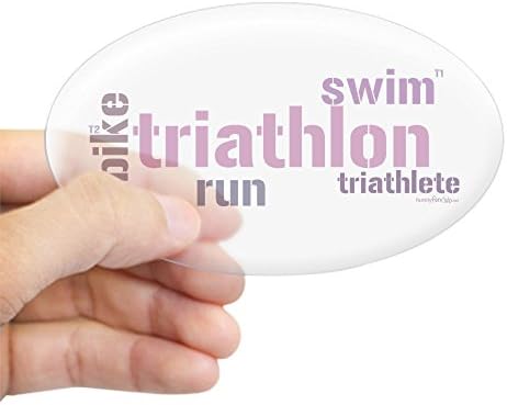 CafePress - Triathlon Text - Pink Oval Sticker - Oval Bumper Sticker, Euro Oval Car Decal