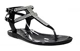 Kali Footwear Little Girl's Clara Jr. Jelly T-strap Rhinestone Flat Gladiator Sandals