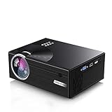 PRAVETTE Mini LED Projector,480p 120 Inch Display Supported,Multiple Mounting Points,Compatible with HDMI,VGA,USB,SD Card for Gaming,Movies (Projector C7-New)