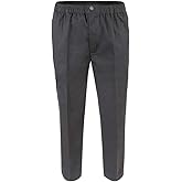 AKA Wrinkle Free Full Elastic Waist Pants for Men - Adjustable Twill Pants for Men with Multiple Convenient Pockets - Mens