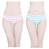 Hot Cute Japanese Style Blue&pink Stripe Panties Bikini Cosplay Cotton Underwear