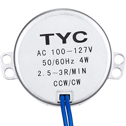 Synchronous Synchron Motor Electric Synchron Motor Turntable Motor Cup Turner Motor 110V 100-127VAC 50/60 Hz 4W 2.5-3RPM/MIN CCW/CW Direction for Hand-Made, School Project, Model or Guide Motor (4PCS)