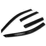 DNA Motoring WVS-080 4pcs Window Vent Visor Deflector Rain Guard (Dark Smoke)