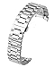 Top Plaza Solid Stainless Steel Curved End Link Bracelet Wrist Watch Band Strap Replacement Double Push Spring Butterfly Deployment Clasp Strap Fits Round Watch Case