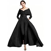 JIANRUIY Elegant Jumpsuit Wedding Guest Dress Sweetheart Ankle Length 3/4 Sleeve Mother of The Bride Dress with Sash 2024