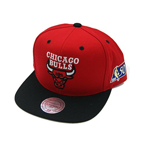 Mitchell Ness Chicago Bulls NBA 50th Anniversary Sidepatch Snapback Hat