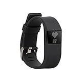BlueWeigh Rainbow HR Fitness Activity Tracker with Sleep and Heart Monitors, Black