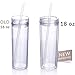 Cupture Skinny Straw Cups, 18 oz, Clear