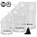 (5) Black & White Label Premium Plastic Flasks Liquor Rum Runner Flask Cruise Kit Sneak Alcohol Drink Wine Pouch Bag Set Heavy Duty Concealable Flasks For Booze (2x32oz + 2x16oz + 1x8oz + Funnel)