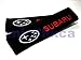 SUBARU Exquisite Embroidered Badge Comfortable Seat Belt Shoulder Pad Cover Velcro Opening Black 1 Pair