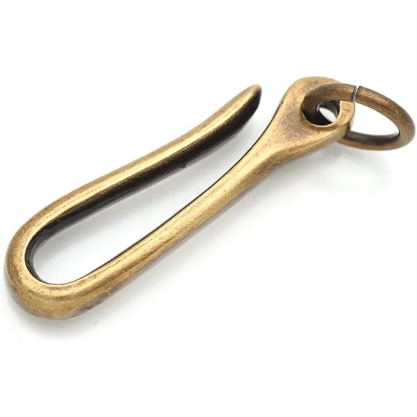 PATIKIL U Shape Hook Keychain, 2 Pack 2 Inch Long Solid Brass U