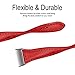 Hamile Slim Bands Compatible Fitbit Charge 3, Genuine Leather Replacement Watch Band Wristband Strap Fitbit Charge 3 Charge 3 SE, Women, Large, Red