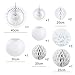White Party Decoration Kit Hanging Tissue Pom Poms Flowers White Paper Fans Lanterns Honeycomb Balls for Wedding Engagement Birthday Baby Bridal Shower Party Decoration Easy Joy