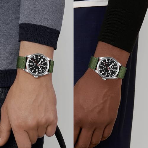 LN LENQIN Mens Watches Unisex Military Sport Nylon Strap Stylish Luminous Fashion Analog Quartz Watch for Men Waterproof Army Tactical Casual Wristwatch