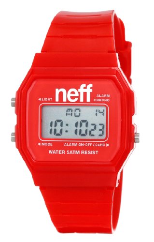 Neff Flava Men's NF0204-Red Old School Digital Design Soft PU Strap Watch