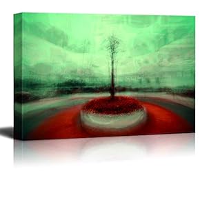 Canvas Wall Art - Green Sky - Modern Home Art Stretched and Framed Ready to Hang - 12x18 inches