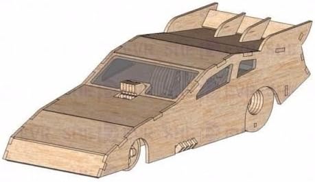 Funny Car Dragster: 3D Woodcraft Hobby Wooden Model Laser Cut/ Puzzle Kit