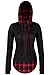 DJT Womens Check Contrast Long Sleeve Pullover Hoodie Top
