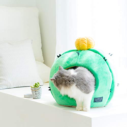Petseek Cat Bed House with Cactus Shaped, Soft Pet Cute Cave Beds for Cats Kittens Small Dogs - Thumbnail 5