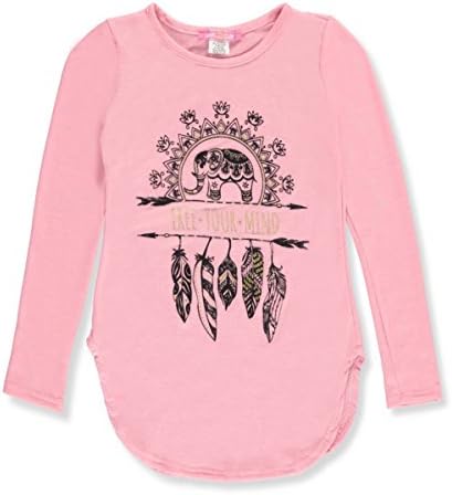 Just 2 Cute Big Girls' L/S T-Shirt - rose, 10-12