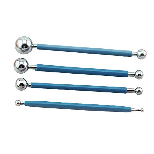 Click Here to See More Images 4 Pcs DIY Fondant Stainless Steel 8 Head Pen Sugar Flower Tools Baking & Pastry spatulas cake Decorating Modelling Tool kit