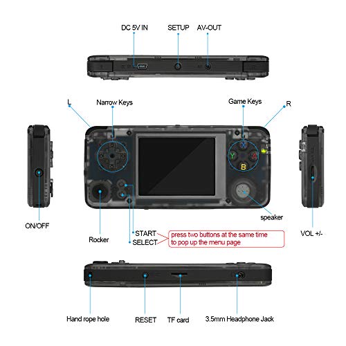 Goolsky Q9 Handheld Game Console Roker Portable Gaming Machine Music Player Built-in 3000 Classic Games Color Screen AV + 3.5mm Audio Out TF Slot 1800mAh Battery 3.0 inch - Thumbnail 6