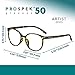 Prospek Blue light Readers For Women, ARTIST (+1.25 Diopters) - High Optical Quality Clear Lenses