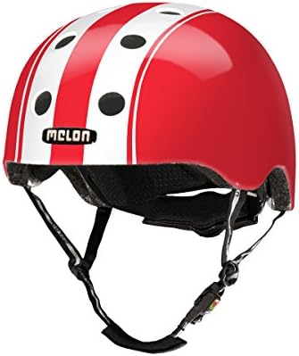 Melon Double White Red Helmet, Red/White, Glossy Finish, Small, 46 - 52cm / 18.25 - 20.5in Head Size