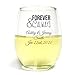 Forever and Always 9 Oz Toasting Glasses, Case of 72 Custom Printed Stemless Wine Glasses (Black Ink), Engagement Party Favor Bridal Shower