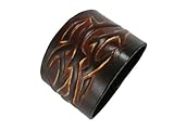 BrownBeans, Tattoo Design Brown Genuine Leather Wristband Cuff Bracelet (LBCT3043)