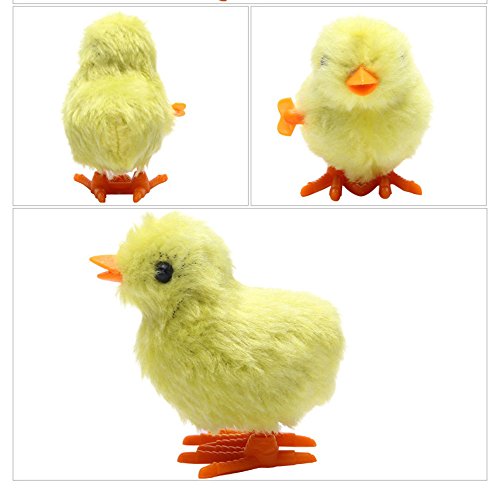 3 otters Wind Up Toy, Easter Toy Wind-Up Jumping Chicken Plush Chicks Toys Novelty Toys for Party Favors , Yellow, 12 PCS