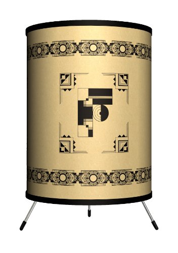 Lamp-In-A-Box Tri-Mng-Decof Monograms - Deco Letter F Tripod Lamp 8" X 8" X 14"