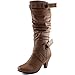 DailyShoes Women's Slouchy Mid Calf Strappy Boots with Ankle and Top Straps - 2