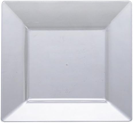 Elegant Disposable Plastic Dessert Plates 120 Pcs-Heavy Duty Fancy Square Clear Salad Plates - 6.5" Appetizer Cake Plates