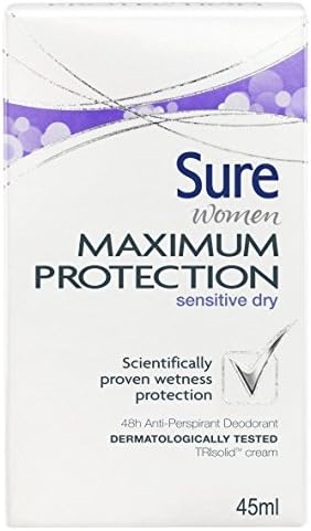 Sure Women Maximum Protection Sensitive Dry Antiperspirant Deodorant Cream - 45 ml by Sure Women