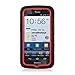 Eagle Cell PAPNP8010SPSTRDBK Advanced Rugged Armor Hybrid Combo Case with Kickstand for Pantech Flex P8010 - Retail Packaging - Red/Black