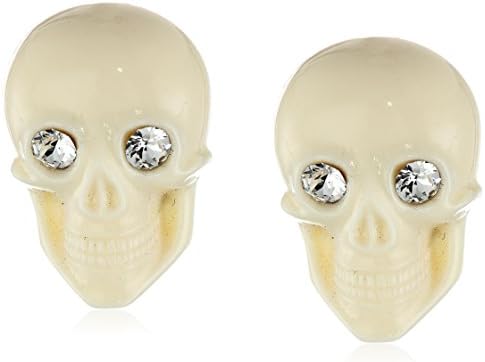 Tarina Tarantino "Classic" Ivory Lucite Skull Post Earrings