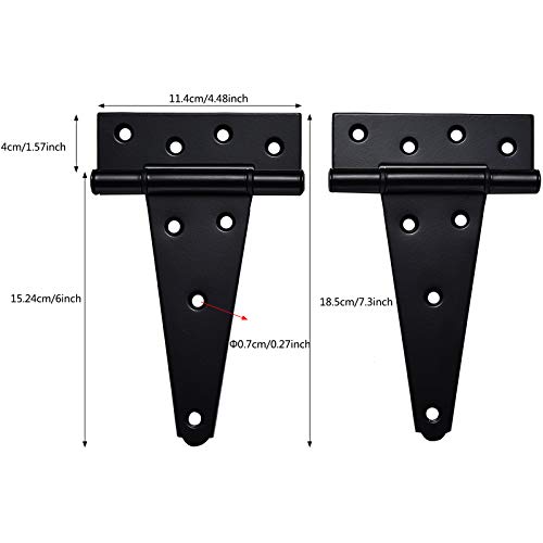 Heavy Duty Gate Hardware Kit,with Self Locking Gate Latch,2 PCS 6inch T