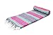 Open Road Goods Multi Color Mexican Falsa Blanket - Handwoven in Mexico - Great for The Beach, Picnics, Yoga, or a Throw! (Grey Pastel)
