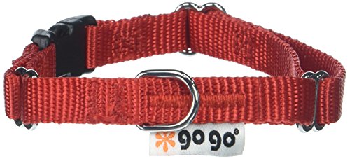 GoGo Pet Products GoGo 3/8-Inch Martingale Dog Collar, X-Small, Red