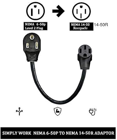 50 Amp Wire LAZMUMI NEMA 10-50P To 6-50R Welder Adaper Plug, 50Amp