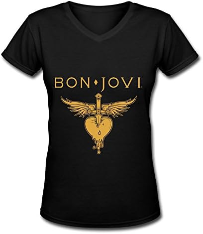 Best Black V Neck T Shirt For Women Bon Jovi Album This House Is Not For Sale