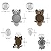 Accmor 20 Pcs Owl Pendant Trays with 20 Pcs Glass Cabochon Clear Dome, Different Shape Pendant Blank bezels for Jewelry Making, Totally 40 Pcs