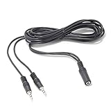 6ft 3.5mm Stereo Female to 2-male Y-splitter Audio Cable