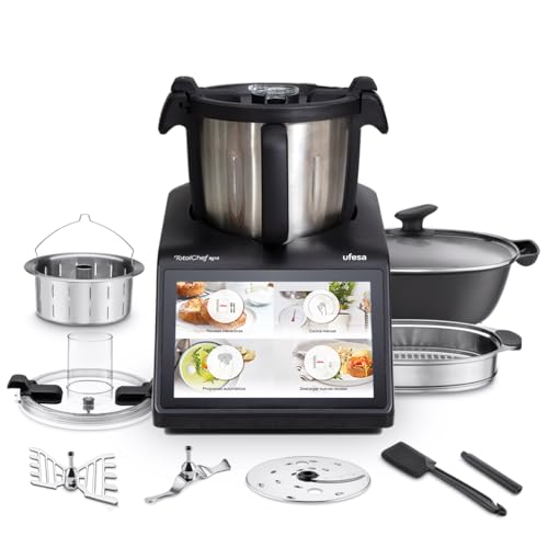 TotalChef RK10 Robot Cocina Multifunción Inteligente, Pantalla Táctil 10", 30 Funciones, WIFI, Capacidad Máxima 4,5L con Asa, Capacidad Útil 3L, Interactiva, Báscula, 15 Programas, Accesorios