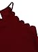 MakeMeChic Women's Solid Halter Neck Cami Scallop Trim Workout Crop Top Burgundy M