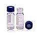 2mL Autosampler Vials with Writing Area and Graduations, 9-425 HPLC, Screw Cap, Blue PTFE & White Silicone Pre-Slit Septa, 100 Pcs